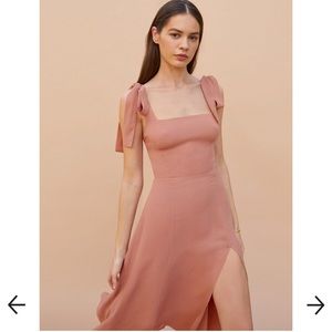 Reformation Minimalist Blush Dress with Sexy Slit